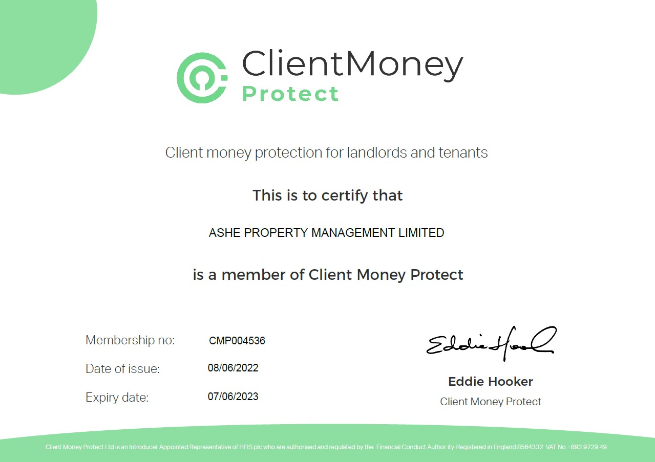 Client Money Protect certificate